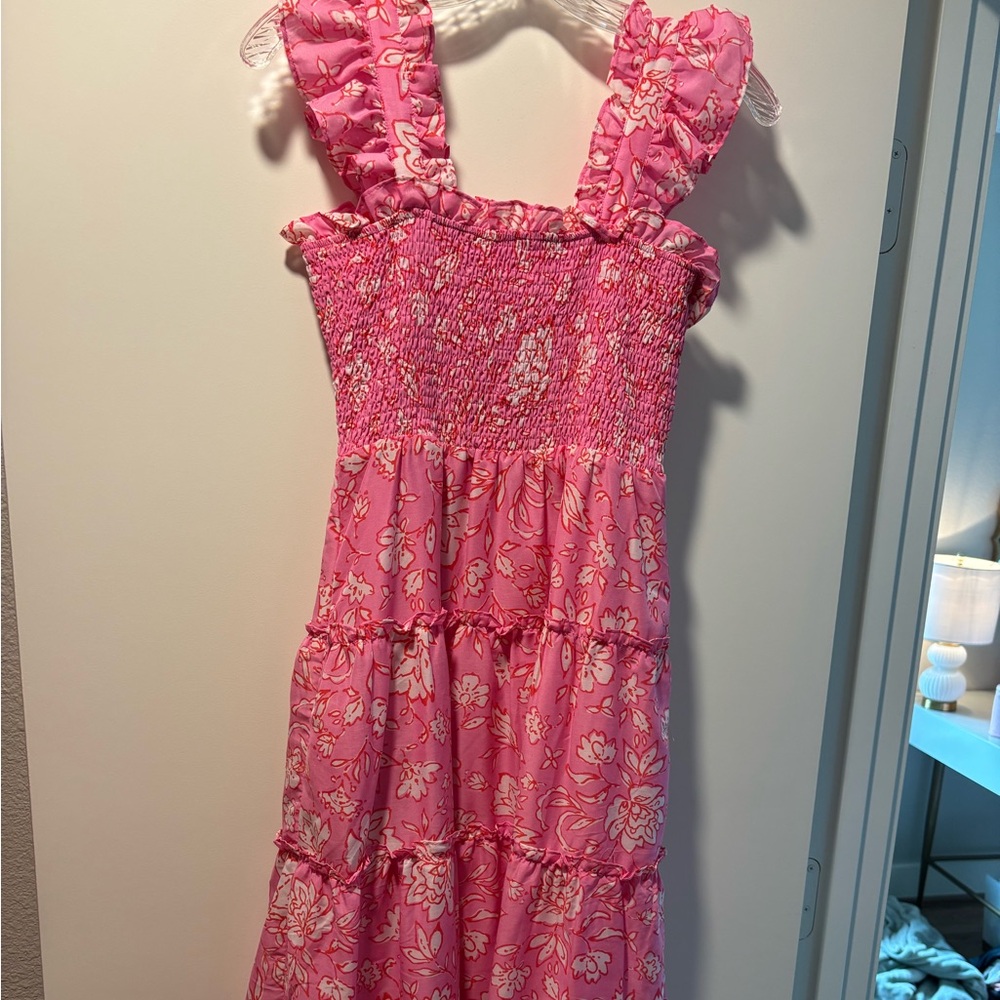 Pink Floral Maxi Dress